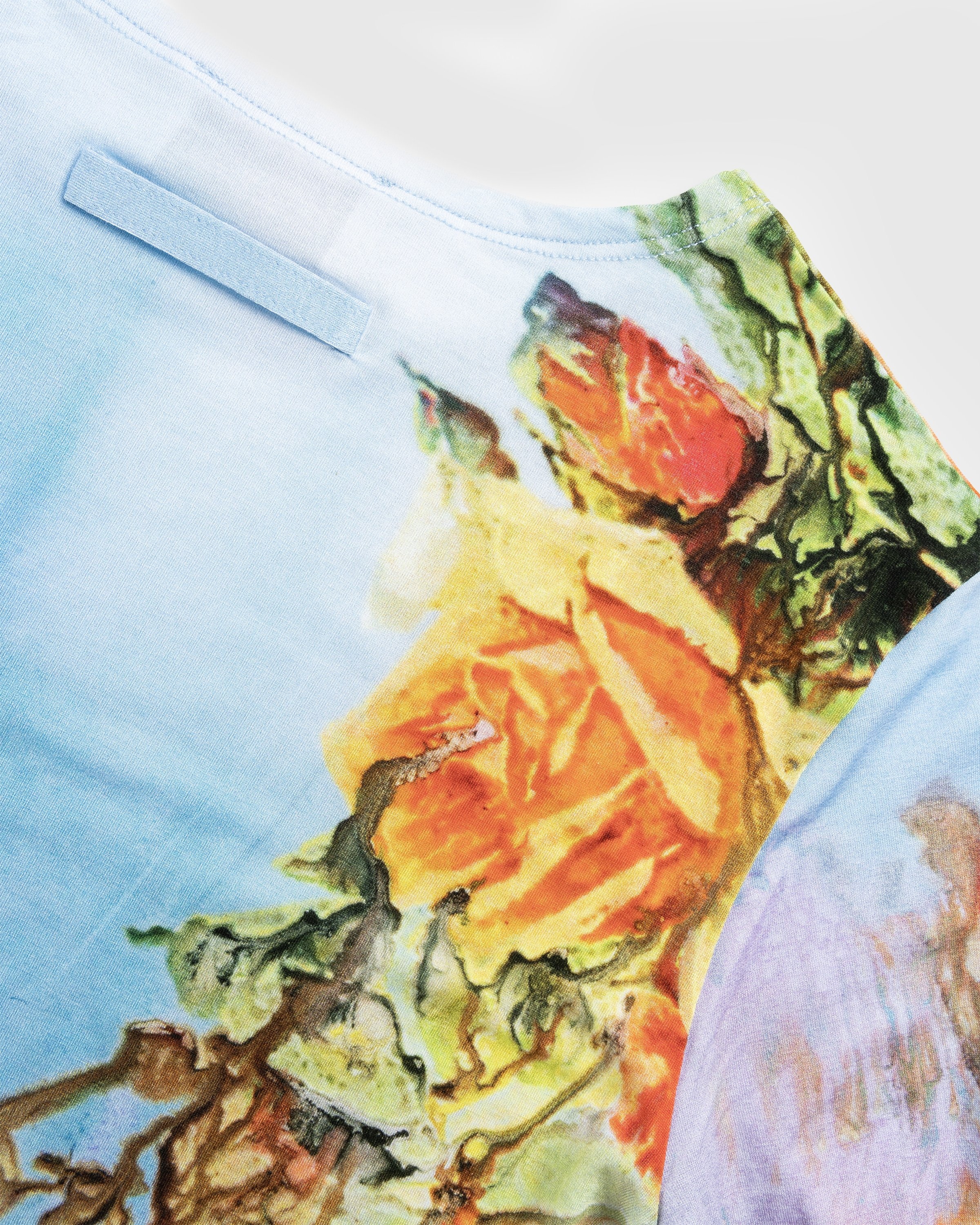 Jean Paul Gaultier – Body Flower-Print Mesh Top Blue